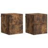 vidaXL Wall-Mounted Bedside Cabinet 2 pcs Smoked Oak 34.5 x 33 x 40 cm