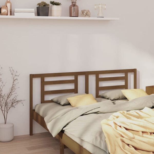 vidaXL Bed Headboard Honey Brown 206x4x100 cm Solid Pine Wood