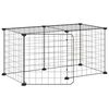 vidaXL 8-Panel Pet Cage with Door Black 35x35 cm Steel