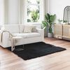 vidaXL Faux Sheepskin Rug Tafalla Black 120 x 120 cm Polyester