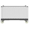 vidaXL Garden Planter with Wheels White 80x50x54 cm PP