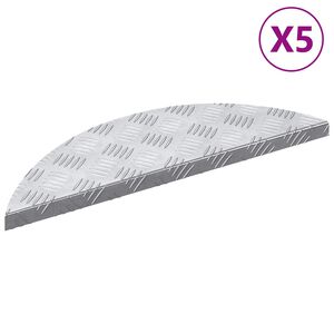 vidaXL Stair Tread Crescent 5 pcs Silver 60 x 18 cm Aluminium