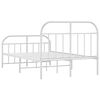 vidaXL Metal Bed Frame without Mattress with Footboard White 120x200cm