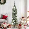 vidaXL Artificial Slim Christmas Tree Green and White 150 cm