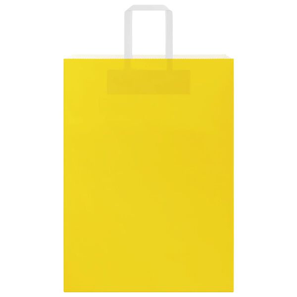 vidaXL Paper Bags 250 pcs with Handles Yellow 32x17x44 cm