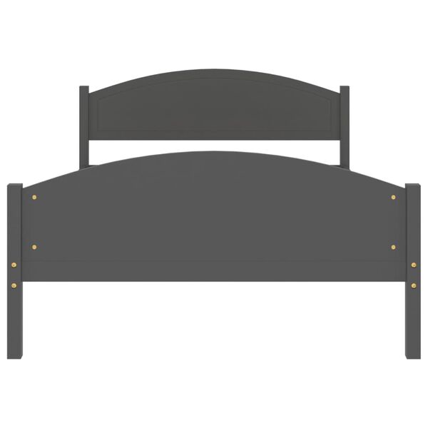 vidaXL Bed Frame without Mattress Dark Grey Solid Pine Wood 120x200cm