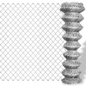 vidaXL Chain Link Fence Galvanised Steel 15x1 m Silver