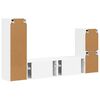 vidaXL TV Cabinet Set Wall-mounted 4 pcs White Engineered Wood