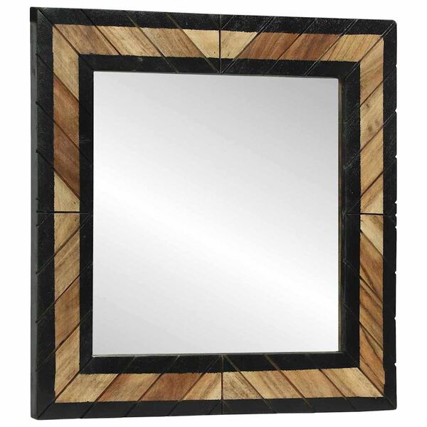 vidaXL Mirror Black and Brown 50 x 2 x 50 cm Solid Wood Acacia