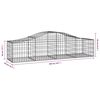 vidaXL Arched Gabion Baskets 8 pcs 200x50x40/60 cm Galvanised Iron