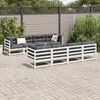 vidaXL 9 Piece Garden Sofa Set White Solid Wood Pine