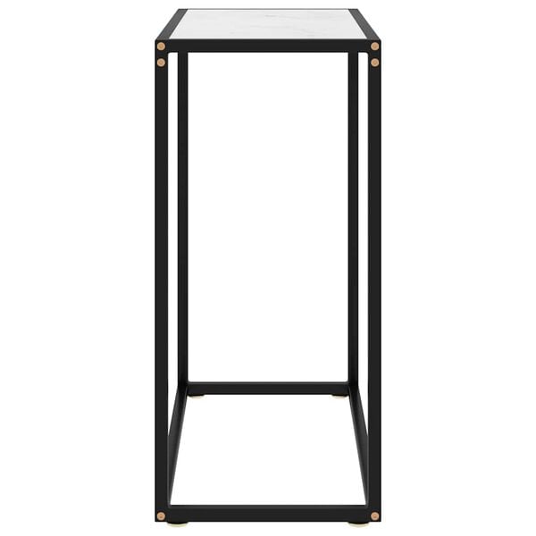 vidaXL Console Table White 60x35x75 cm Tempered Glass