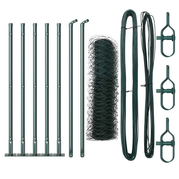 vidaXL Fence Post Green 10 x 0.6 m (36 mm mesh) Steel and PVC