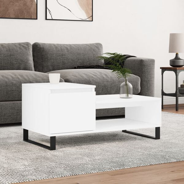 vidaXL Coffee Table White 100x50x45 cm Engineered Wood