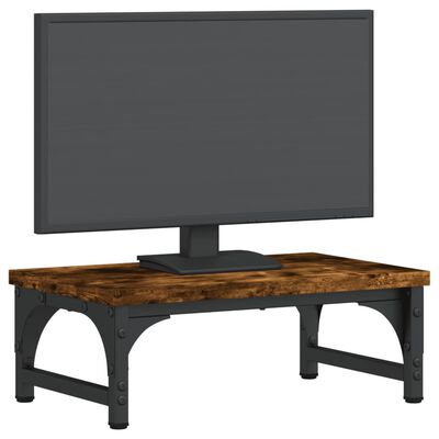 vidaXL Monitor Stand Smoked Oak 37x23x14 cm Engineered Wood