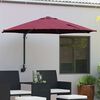 vidaXL Garden Parasol Red and Black 248 x 248 x 148 cm