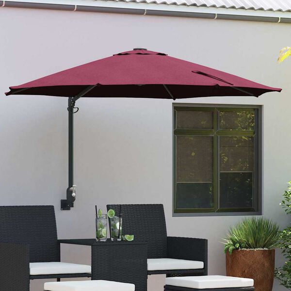 vidaXL Garden Parasol Red and Black 248 x 248 x 148 cm