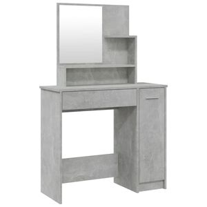 vidaXL Dressing Table with Mirror Concrete Grey 86.5x35x136 cm