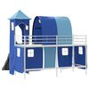 vidaXL Kids'Loft Bed Frame White and Blue 99.5 x 190 cm Metal