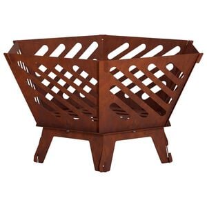 vidaXL Fire Pit Rusty 60 x 53 x 30 cm Weathering Steel