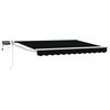 vidaXL Manual Retractable Awning with LEDs Black and White 3.5 x 2.5 m