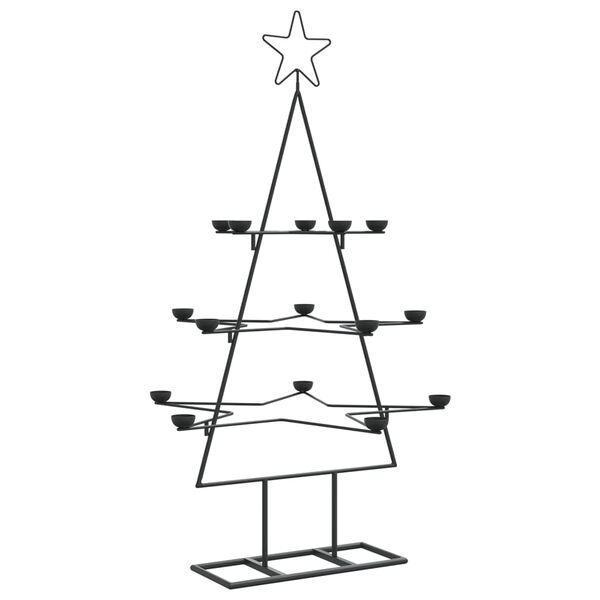 vidaXL Metal Christmas Tree for Decoration Black 105 cm