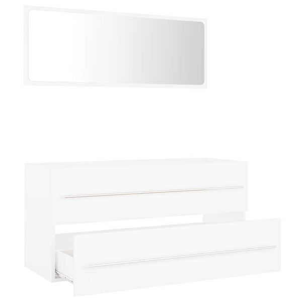 vidaXL 2 Piece Bathroom Furniture Set White Engineered Wood