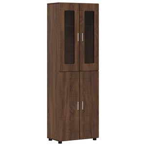 vidaXL Highboard FLORIN Brown Oak 60 x 35 x 182 cm Engineered Wood