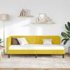 vidaXL Corner Bed Frame with Headboard Yellow 80 x 200 cm Velvet