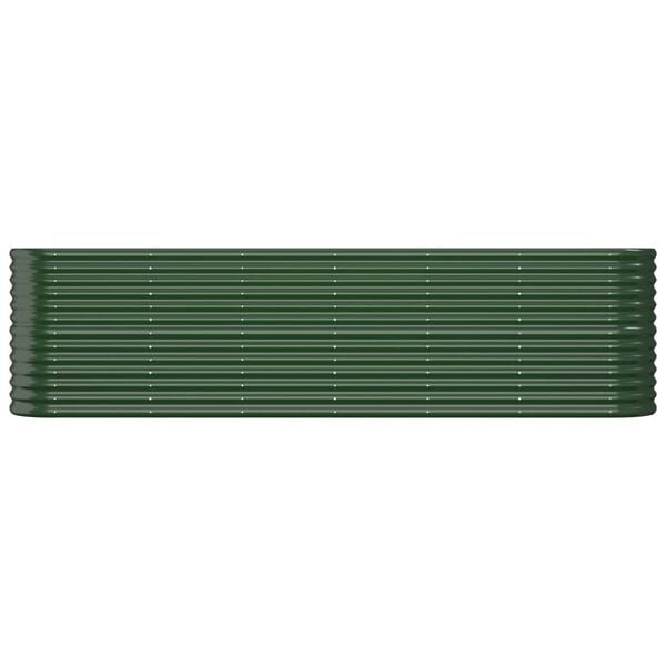 vidaXL Garden Raised Bed Galvanised Steel 260x40x68 cm Green