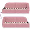vidaXL Corner Bed Frame with Headboard Pink 100 cm x 200 cm Velvet