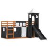 vidaXL Bunk Bed without Mattress with Slide White and Black 90x200 cm