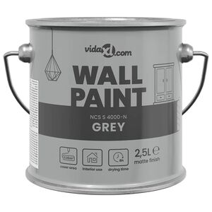 vidaXL Wall Paint Grey 2.5 L Wall Print