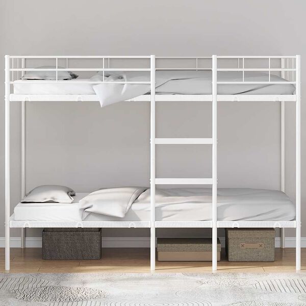 vidaXL Bunk Bed without Mattress White 100x200 cm Steel