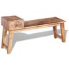 vidaXL Bench with Drawer Solid Mango Wood 120x36x60 cm