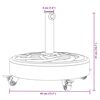 vidaXL Parasol Base with Wheels for &Oslash;38 / 48 mm Poles 27 kg Round