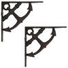 vidaXL Wall Shelf Brackets 2 pcs Antique Brown 14.5 x 14.5 x 3.5 cm