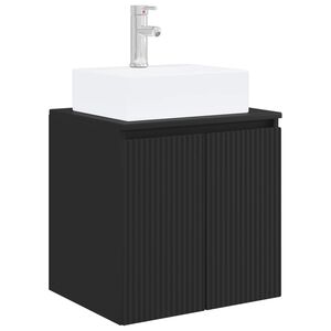 vidaXL Wall-Mounted Sink Vanity Black 49.5 x 41 x 62.5 cm