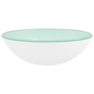 vidaXL Basin Tempered Glass 42x14 cm White