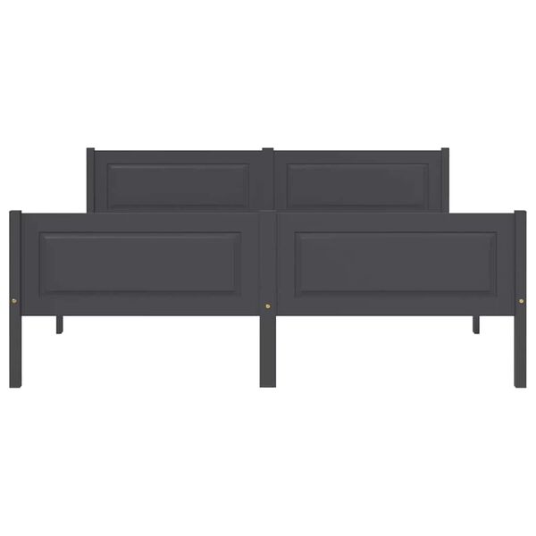 vidaXL Bed Frame without Mattress Solid Pinewood Grey 160x200 cm