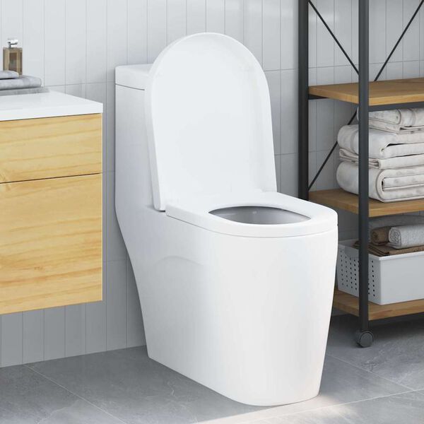 vidaXL Toilet Seat Adjustable White 48 x 36.5 x 4.5 cm Polypropylene