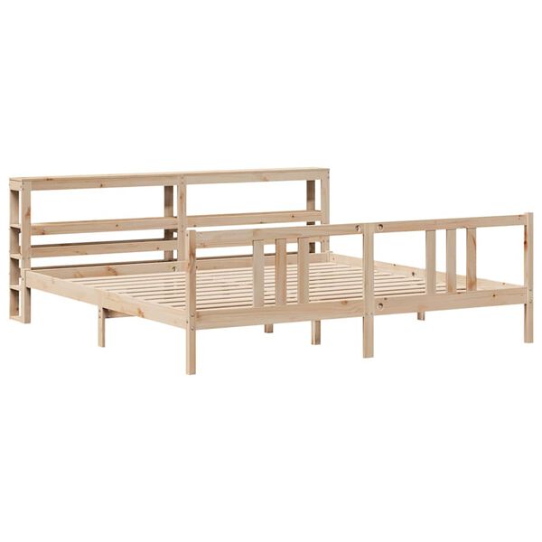 vidaXL Bed Frame with Headboard without Mattress 180x200 cm Super King