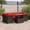 vidaXL 7 Piece Garden Sofa Set with Cushions Brown Poly Rattan Acacia