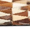 vidaXL Rug Genuine Leather Patchwork 80x150 cm Triangle Brown/White