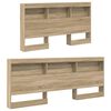 vidaXL Storage Headboard with Shelf Sonoma Oak 160 cm Engineered Wood