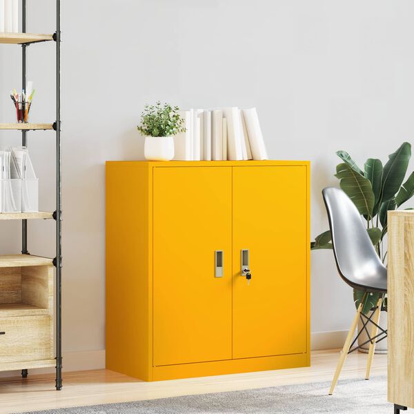 vidaXL Storage Cabinet Mustard Yellow 80 x 40 x 90 cm Steel