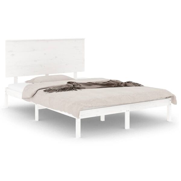 vidaXL Bed Frame without Mattress White 120x200 cm Solid Wood Pine