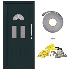 vidaXL Front Door 88 x 200 cm PVC Anthracite