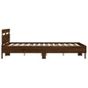 vidaXL Bed Frame with LED without Mattress Brown Oak 140x200 cm