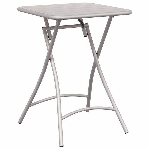 vidaXL Garden Table Folding Beige 55 x 55 x 73 cm Powder-coated Steel